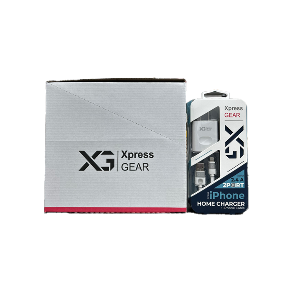 XPRESS GEAR IPHONE7 IPHONE8 IPHONE X HOME CHARGER 6CT/BX(132)
