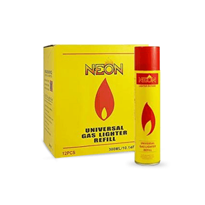 NEON LIGHTER BUTANE REG 300ML 12CT BX