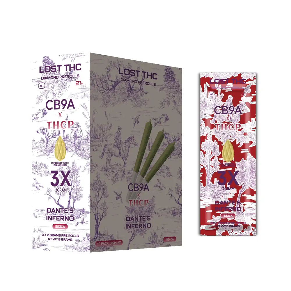 LOST THC DIAMOND PREROLLS 3PK/10CT/BX