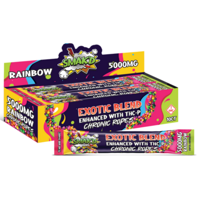 SMAK'D RAINBOW THCP 5000MG CHRONIC ROPES 10CT/BX