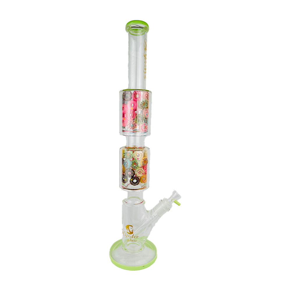 CANDY FUSION DUAL PERC BONG TOBACCO PIPE 1CT(YX031S SLIM GREEN)