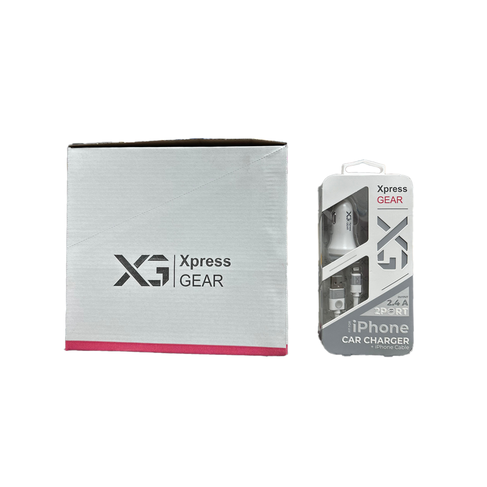 XPRESS GEAR 2.1A DUAL IPHONE 8 IPHONE X CAR CHARGER 6CT/BX(101&102)