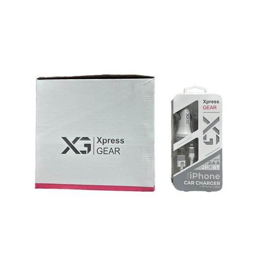 XPRESS GEAR 2.1A DUAL IPHONE 8 IPHONE X CAR CHARGER 6CT/BX(101&102)