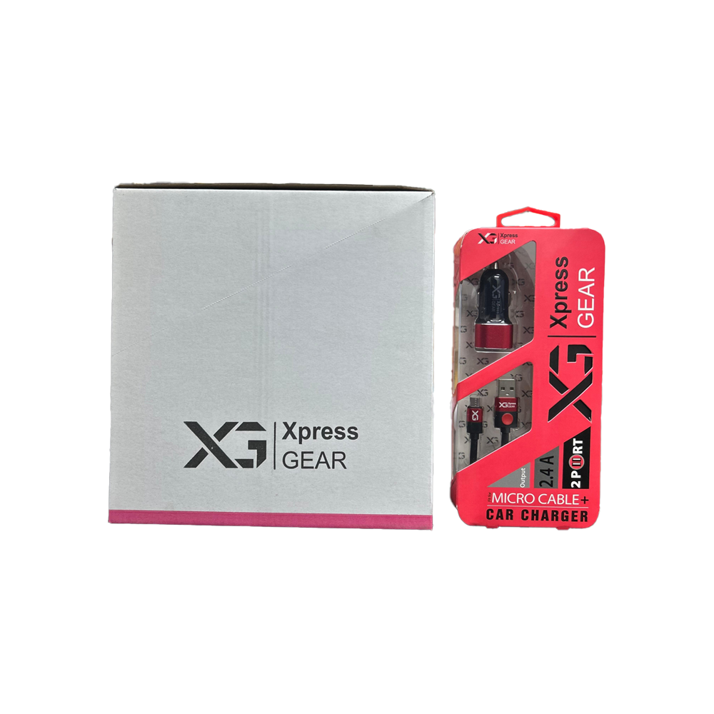XPRESS GEAR 2.1A DUAL MICR/V8 CAR CHARGER 6CT/BX(113)
