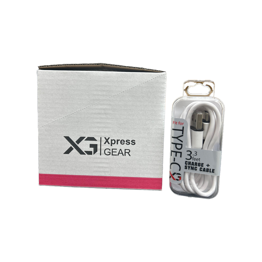 XPRESS GEAR 3.3FT TYPE-C CHARGE + SYNC CABLE 6CT/BX(460&461)