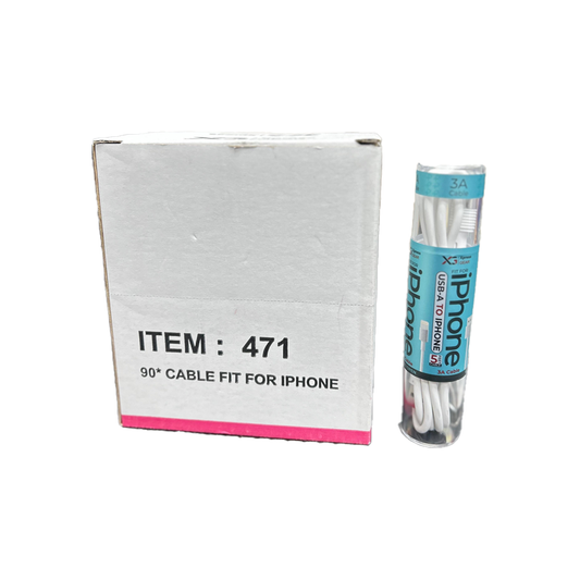 XPRESS GEAR 90* CABLE FIT FOR IPHONE 5FT 12CT/BX(471)