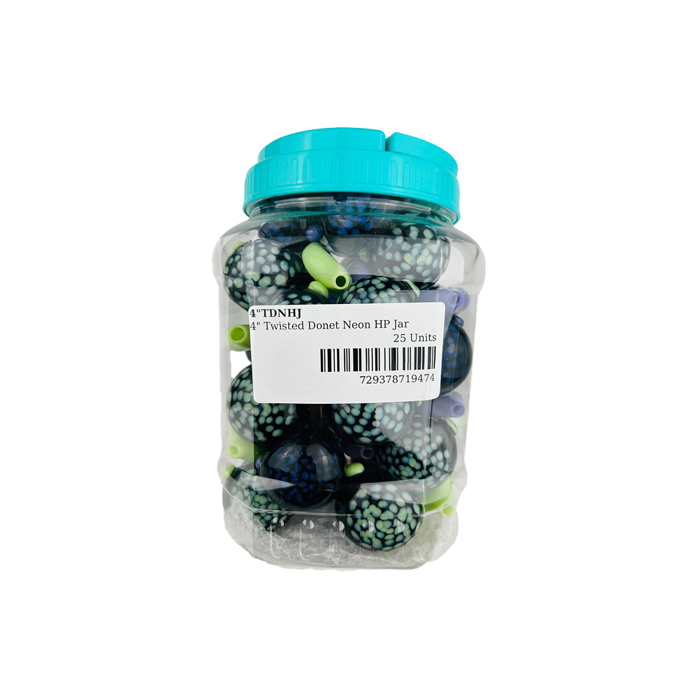 4" TWISTED DOTTED NEON HP JAR 25 UNITS (4"TDNHPJ)