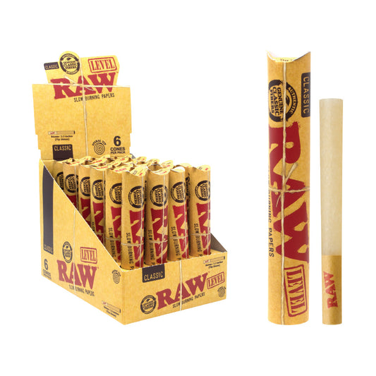 RAW CLASSIC LEVEL 6/PK SPIRAL TIP 24 PACK/BX