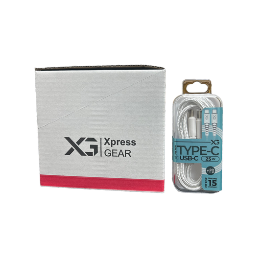 XPRESS GEAR PD TYPE C - TYPE C FABRIC CABLE 3.3FT 6CT/BX(711&712)