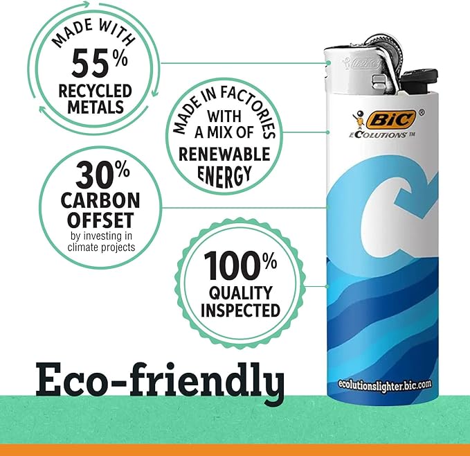 BIC ECOLUTION LIGHTERS 50CT/BX