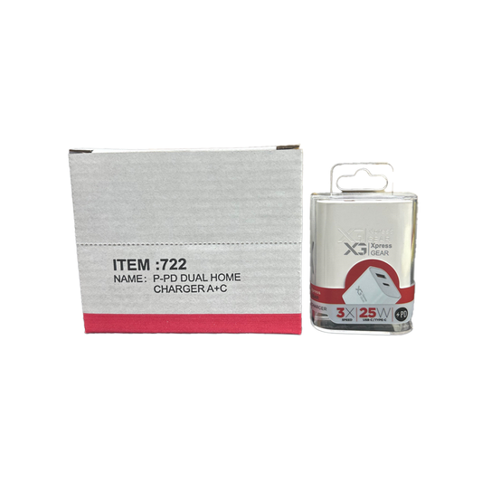 XPRESS GEAR P-PD DUAL HOME CHARGER A+C 6CT/BX(722)
