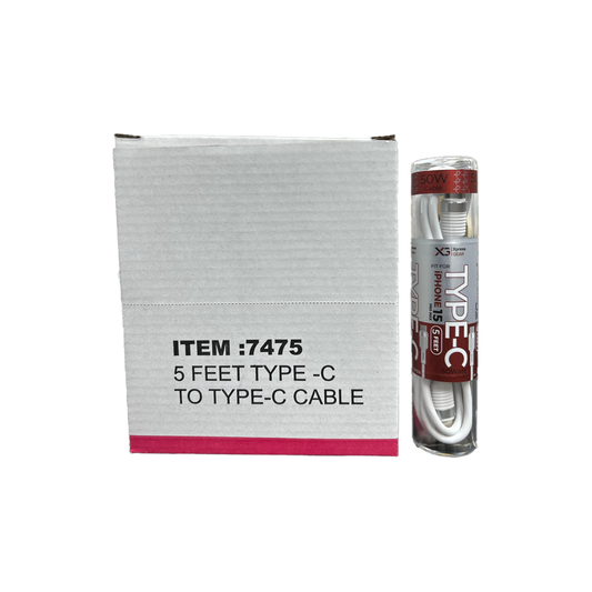 XPRESS GEAR TPYE C - TYPE C 5FT CABLE 12CT/BX(7475&7476)