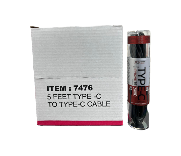 XPRESS GEAR TPYE C - TYPE C 5FT CABLE 12CT/BX(7475&7476)