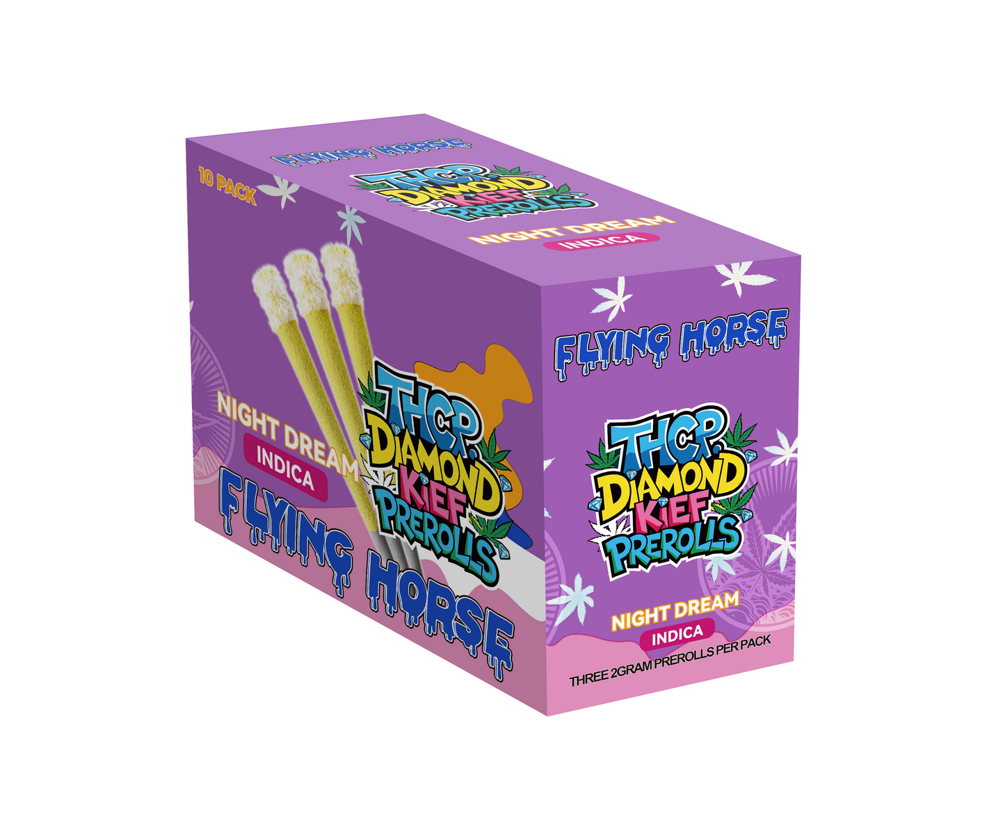 FLYING HORSE THCP DIAMOND KIEF PREROLLS 3PK 10CT/BX