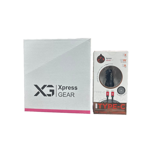 XPRESS GEAR FIT TYPE-C PD CABLE WITH CAR CHARGER 6CT/BX(811)