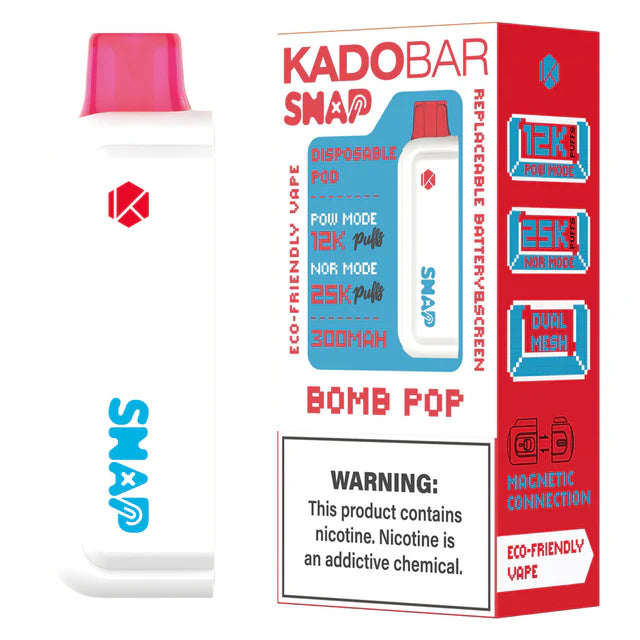 KADO BAR SNAP 25000PUFFS DISPOSABLE POD 5CT/BX
