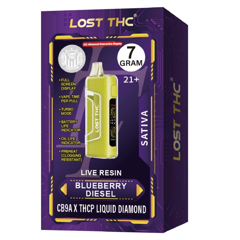 LOST THC 7GM LR THCP LIQUID DIAMOND DISPOSABLE 5CT/BX