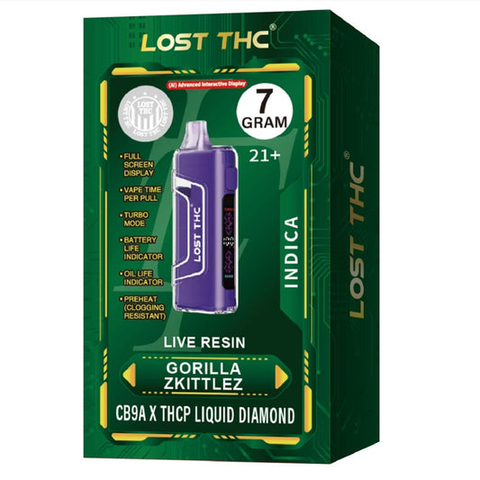 LOST THC 7GM LR THCP LIQUID DIAMOND DISPOSABLE 5CT/BX