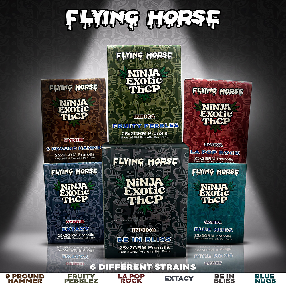 FLYING HORSE 2GM NINJA EXOTIC THCP PREROLL 5CT/BX