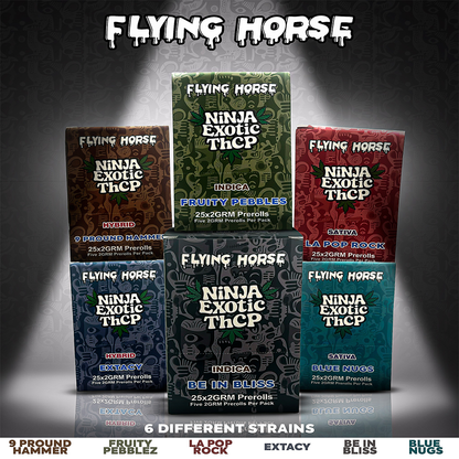 FLYING HORSE 2GM NINJA EXOTIC THCP PREROLL 5CT/BX