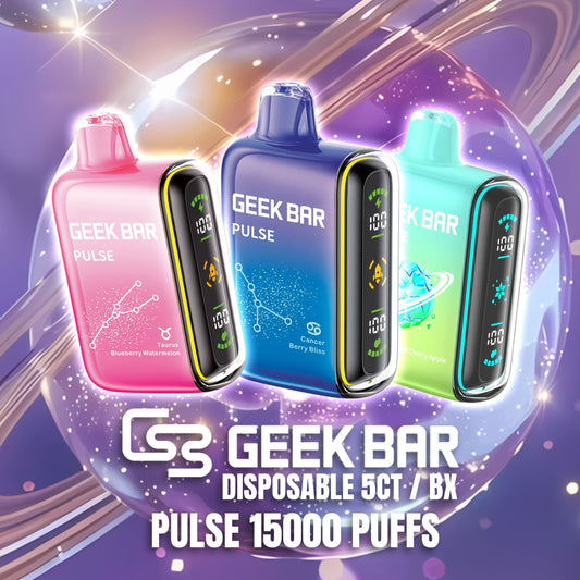 GEEK BAR PULSE 15000 PUFFS DISPOSABLE VAPE 5CT/BX