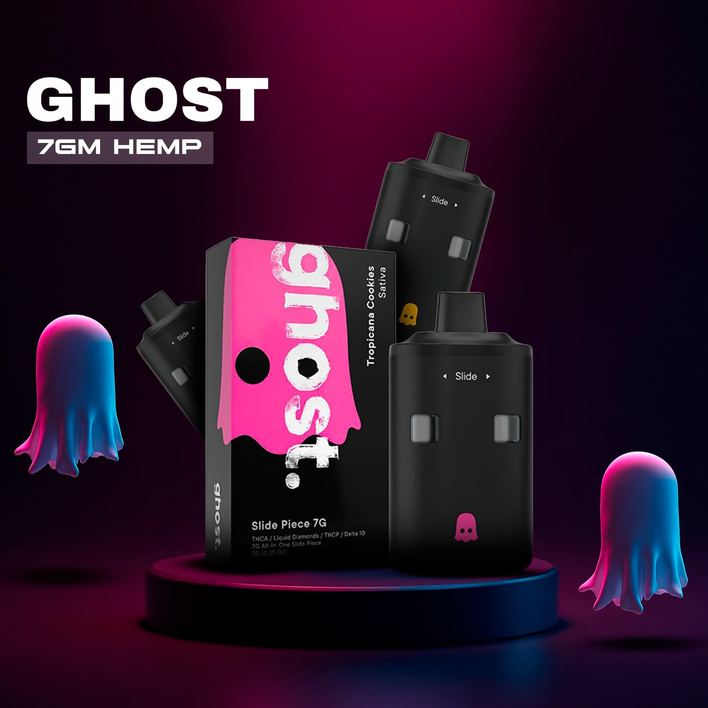 GHOST 7GM HEMP VAPE DISPOSABLE 5CT/BX