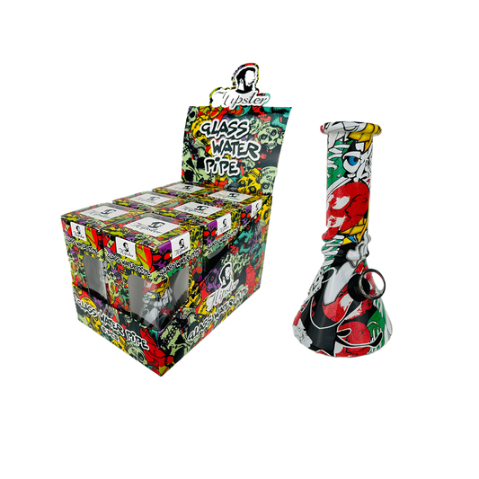 HIPSTER GLASS WATER PIPE 6CT/BX (BLMIN-03B)