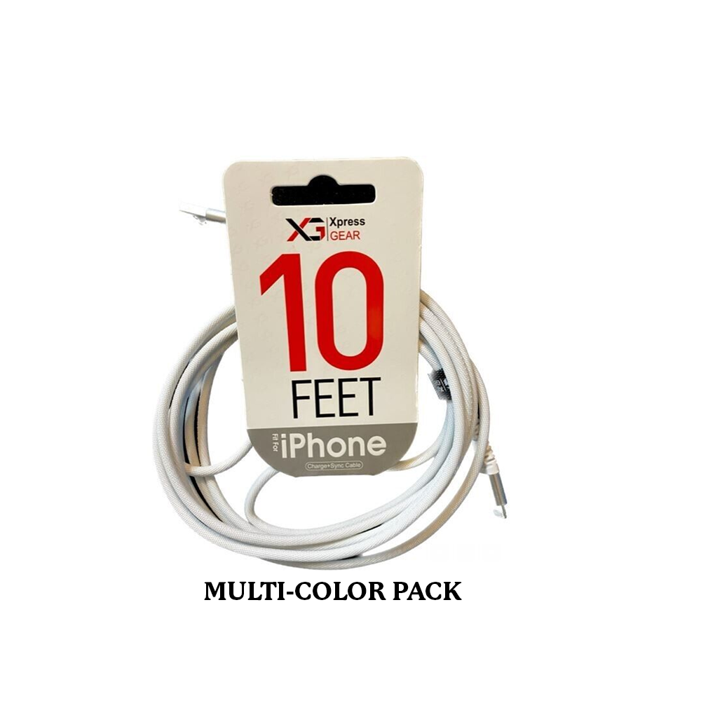 XPRESS GEAR IPHONE 10FT CHARGING + SYNC CABLE 12CT/BAG