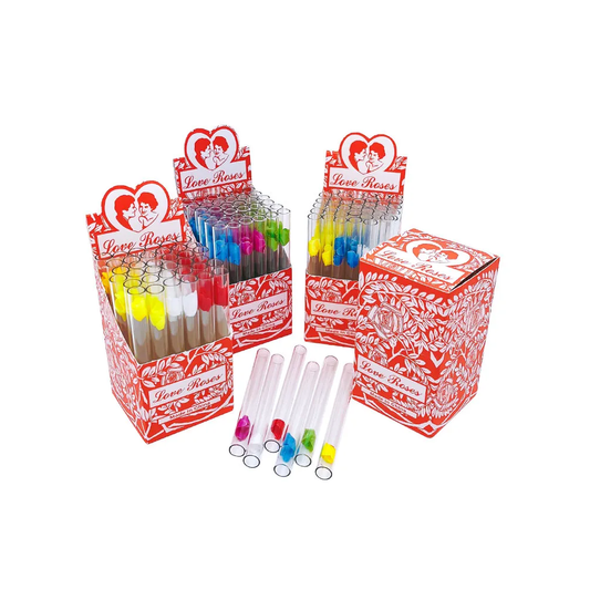 LOVE ROSE GLASS TOBACCO SMOKE PIPES 36CT/BX