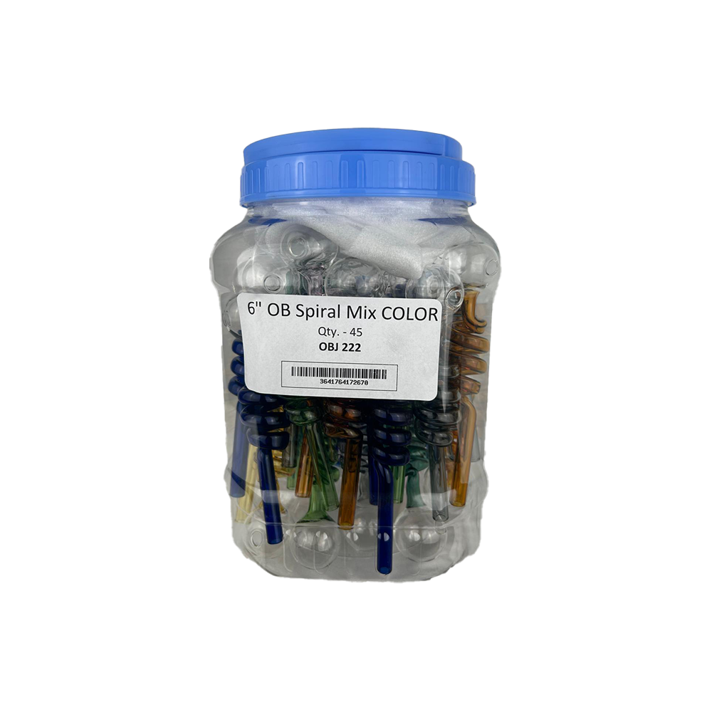 6" OB SPIRAL MIX COLOR 45CT/JAR (OBJ222)