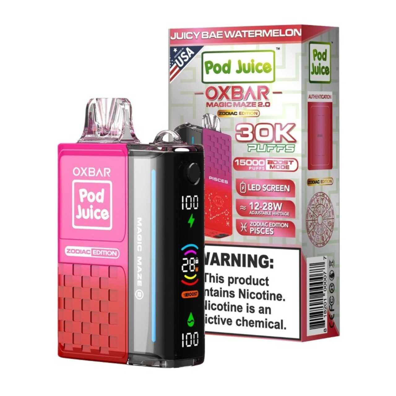 OXBAR POD JUICE 30K PUFFS DISP. 5CT/BX