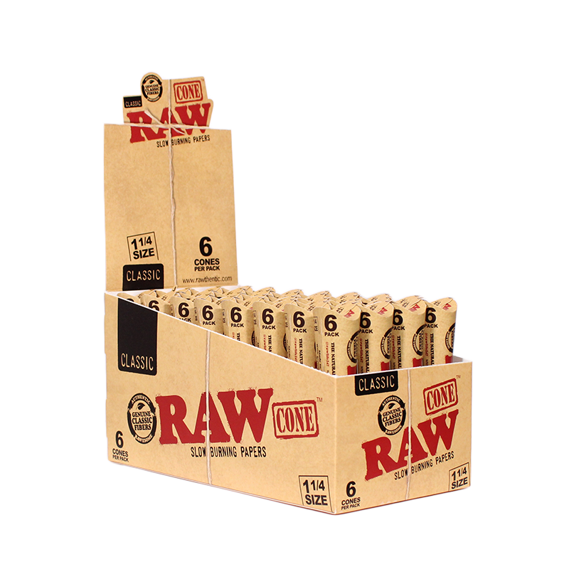 RAW PRE ROLLED CONES 6PK CLASSIC