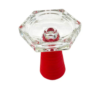 HEXAGONAL GLASS SILICONE BOWL 1CT(YH002)