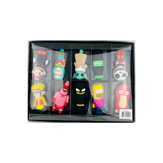 CREATIVE CARTOON SILICONE PIPE SET 10CT/BX (SHP1008)