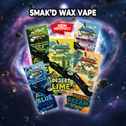 SMAK'D 1GM WAX VAPE DISPOSABLE 5CT/BX