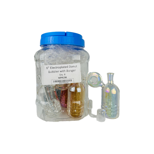 6" ELECTROPLATED DONUT BUBBLER WITH BANGER 8CT/JAR (WP4196 )