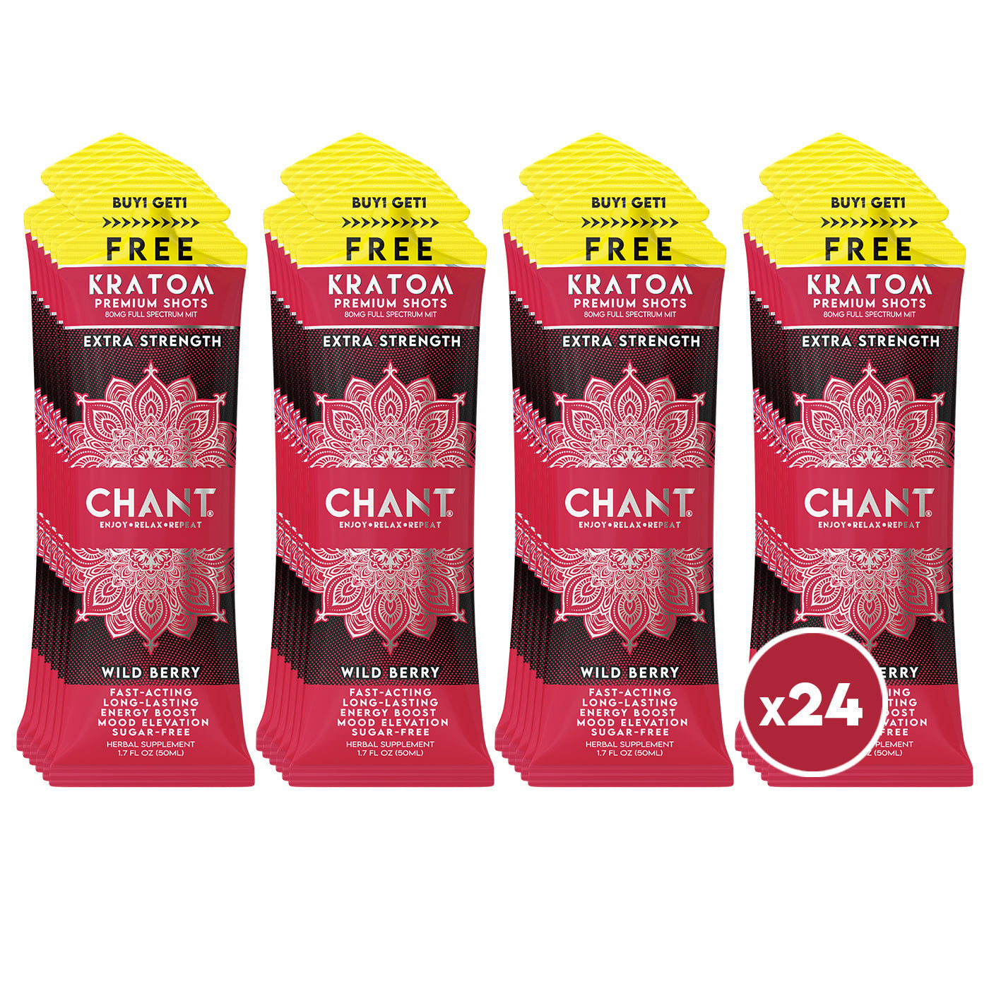 CHANT 80 MIT KRATOM SHOTS 24CT/BX